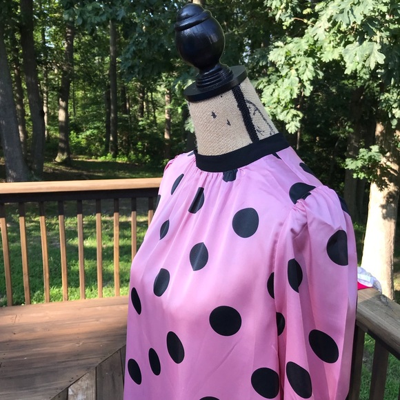 Zara Polka Dot Button Down Back Blouse - L - Picture 2 of 7